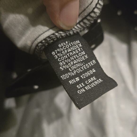 Women's Torrid Dress Black White Polka Dot Flare Sheer Top Cotton Long Sz 26 - Picture 8 of 8